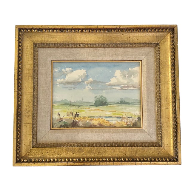 1970s Imogene Ragon Scenic Watercolor Painting Arkansas Plein Air Artist For Sale