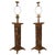 1980s Chapman Brown Marble and Brass Lamps - a Pair For Sale