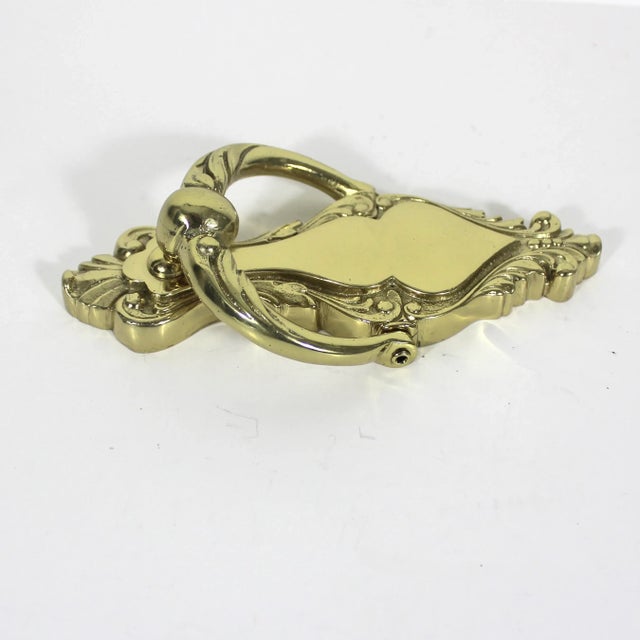 Vintage Art Nouveau Style Solid Brass Door Knocker, Ornate For Sale - Image 4 of 8