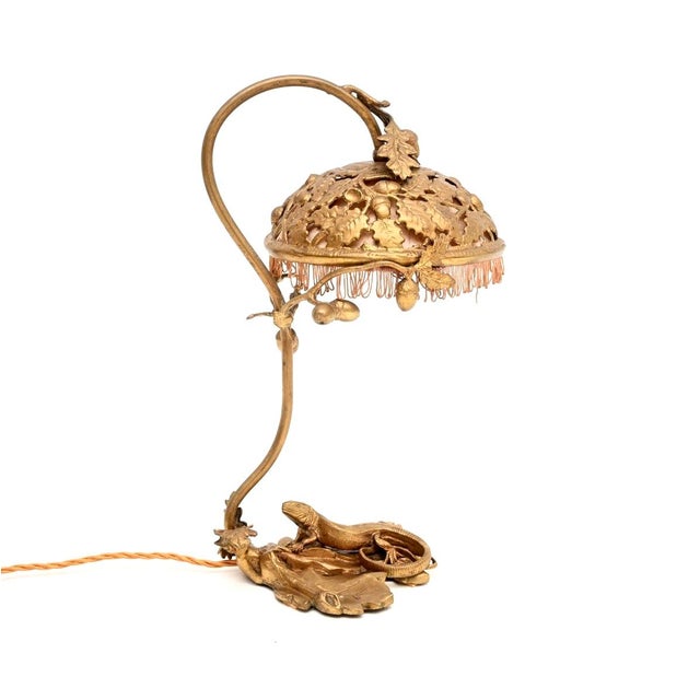 Antique French Art Nouveau Bronze Desk Lamp, 1890 For Sale - Image 12 of 12