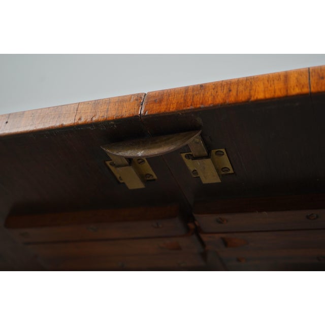 English Antique Walnut 3 Pedestal Dining Room Table For Sale - Image 12 of 12