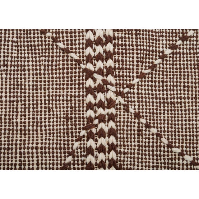 Brown Moroccan Flatweave Wool Rug by Azele Studio For Sale - Image 8 of 10