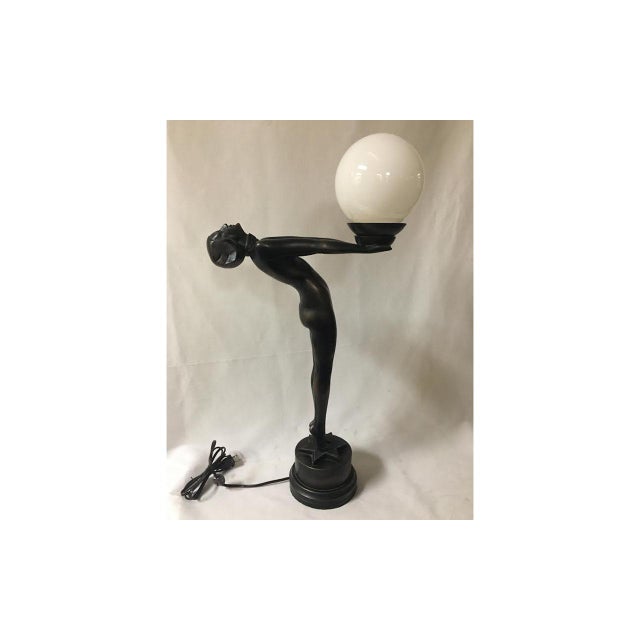 Art Deco Sculptural Lamp Clarté' Originally by Le Verrier 1928 For Sale - Image 9 of 10