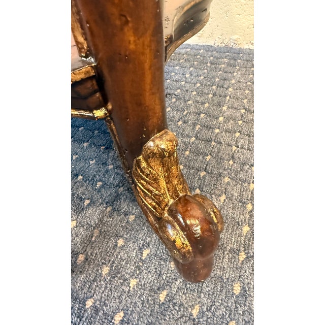 Vintage Three-Tier Accent Table With Carved Details and Gilt Accents For Sale - Image 9 of 10