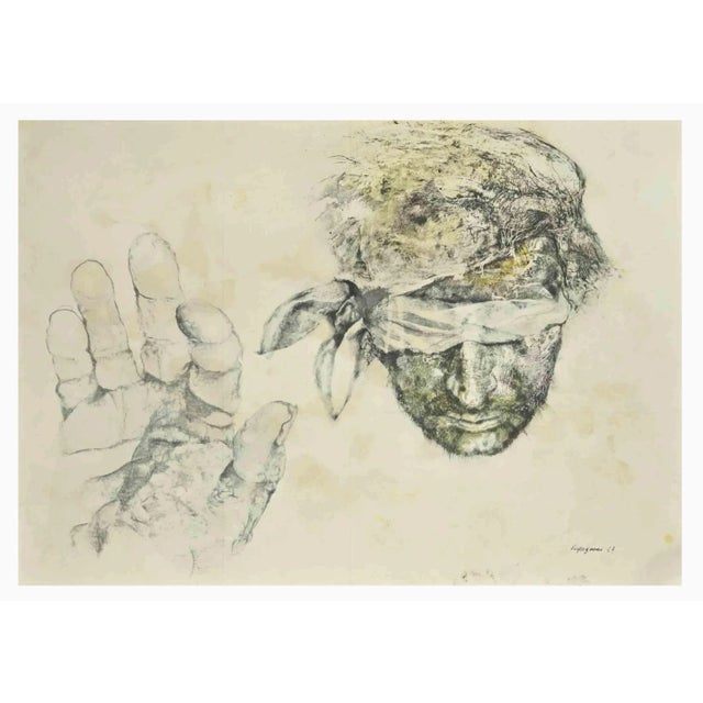 Modern Renzo Vespignani, Figure, Phototype Print, 1960s For Sale - Image 3 of 3