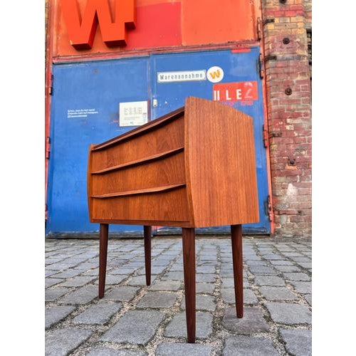 Wood Small Danish Teak Chest of Drawers For Sale - Image 7 of 11