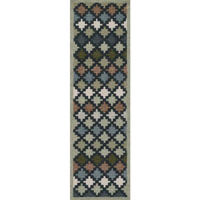 Textile Erin Gates by Momeni Abbot Blue & Green Swedish Geo Wool Rug 2' X 3' For Sale - Image 7 of 11
