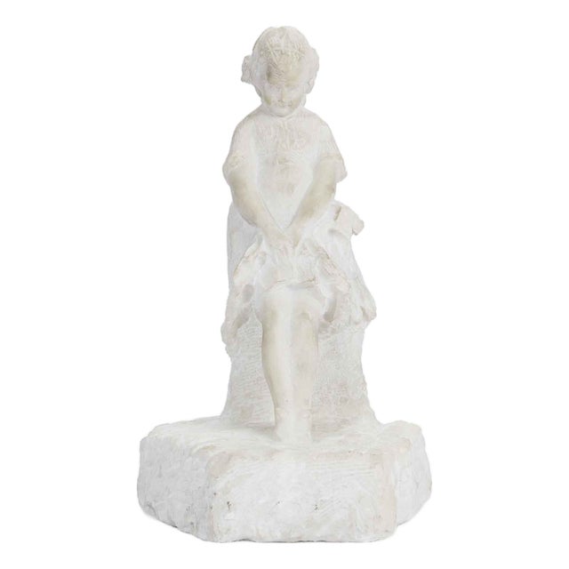 Attilio Prendoni, Sculpture of a Little Girl, 1920s, Marble For Sale