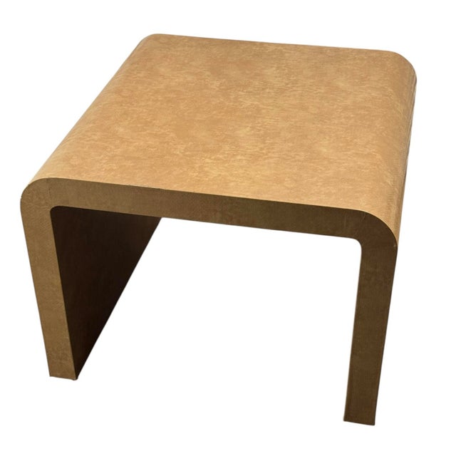Mid 20th Century Mid 20th Century Large Snakeskin Occasional Waterfall Table in Tan For Sale - Image 5 of 9