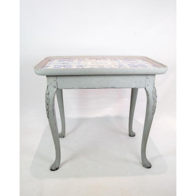 Rococo Grey Painted Tiled Table, 1780s For Sale - Image 5 of 13