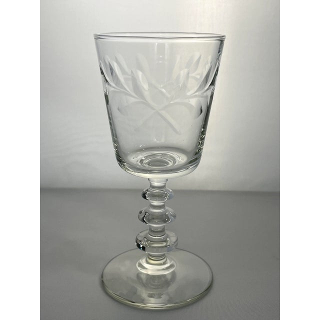 Vintage 1940’s Rock Sharpe Victoria Small Wine or Cordial Stemware- Set of 6 For Sale In Charlotte - Image 6 of 11