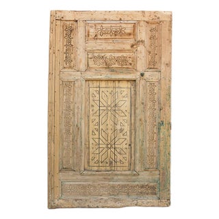 Ancient Carved Star Moroccan Riad Door For Sale