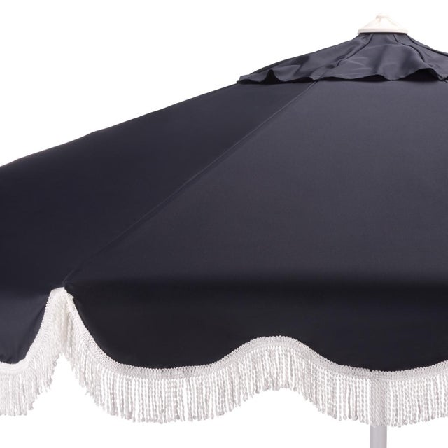 Spritely Home Torsa 9 Ft Crank Umbrella, Navy/White Pole For Sale - Image 4 of 9