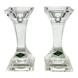 Crystal Candle Holders - Set of Two