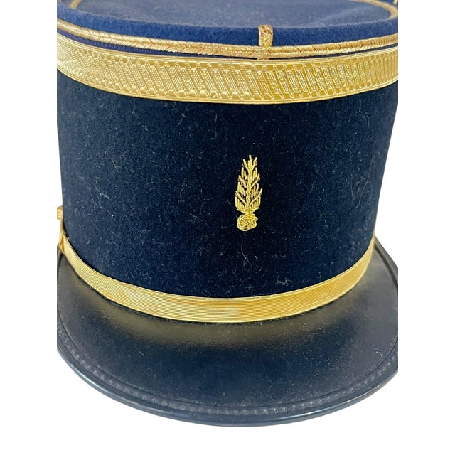 Navy Blue Vintage French Policeman’s Military Hat Cap For Sale - Image 8 of 8
