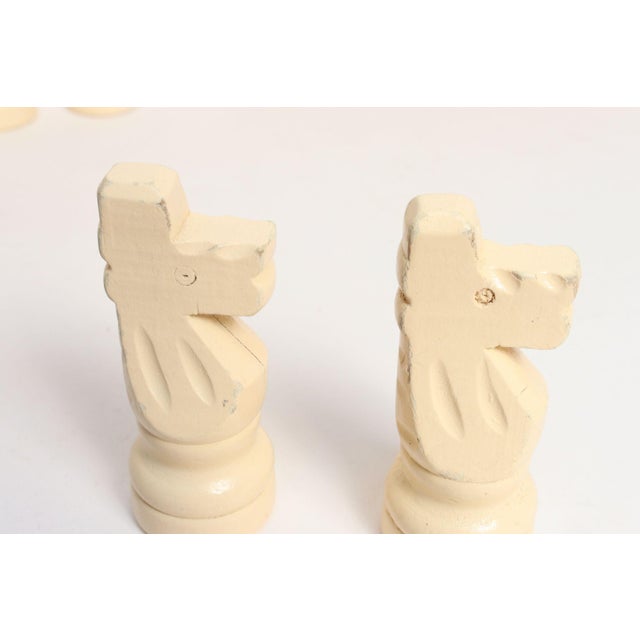 Vintage Folk Art l.l. Bean Wooden Chess Pieces - Complete Set 32 Pieces For Sale - Image 12 of 18