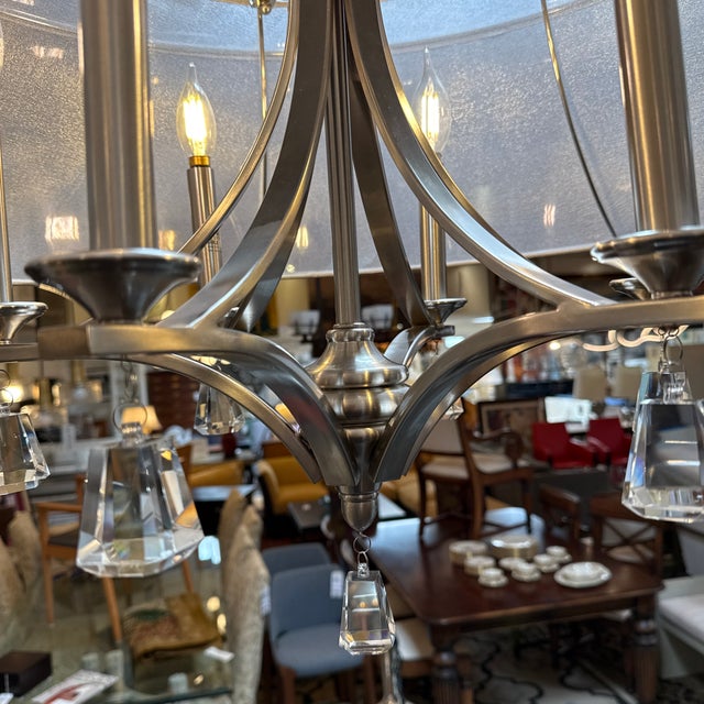 Transitional Fredrick Ramond Mime Chandelier For Sale - Image 3 of 12