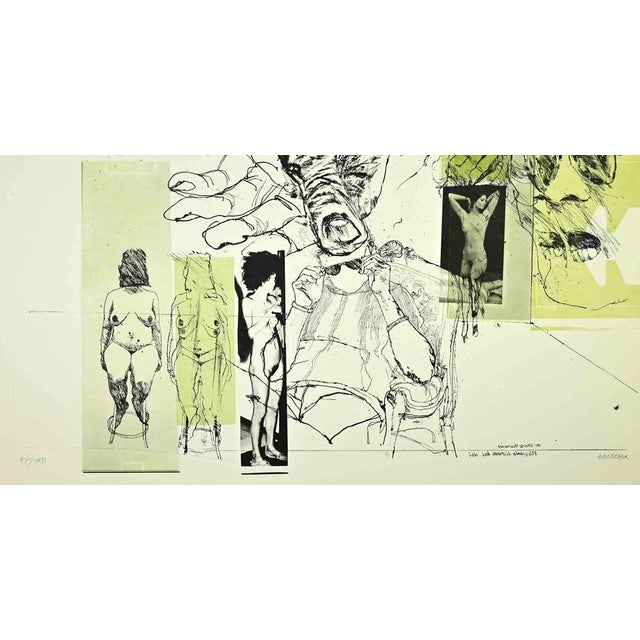 Eros and Thanatos is an Etching realized by Sergio Barletta in the Early 1970s. Hand-signed on the lower right in pencil...