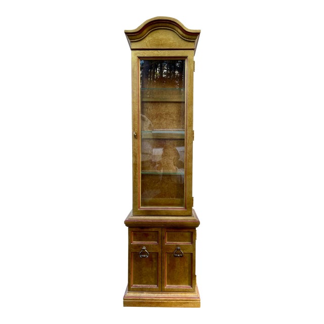 Hollywood Regency Gold Gilt Display Curio Display Cabinet For Sale