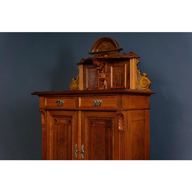 Wilhelminian Oak & Walnut Cabinet For Sale - Image 14 of 18