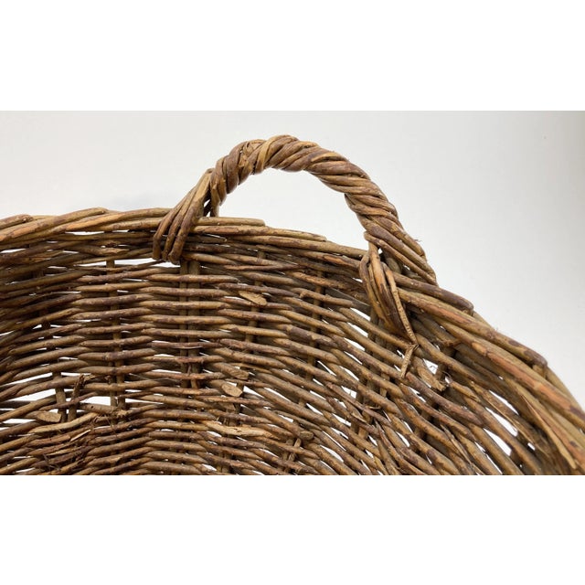 Vintage Large French Woven Grapevine Basket For Sale - Image 9 of 10