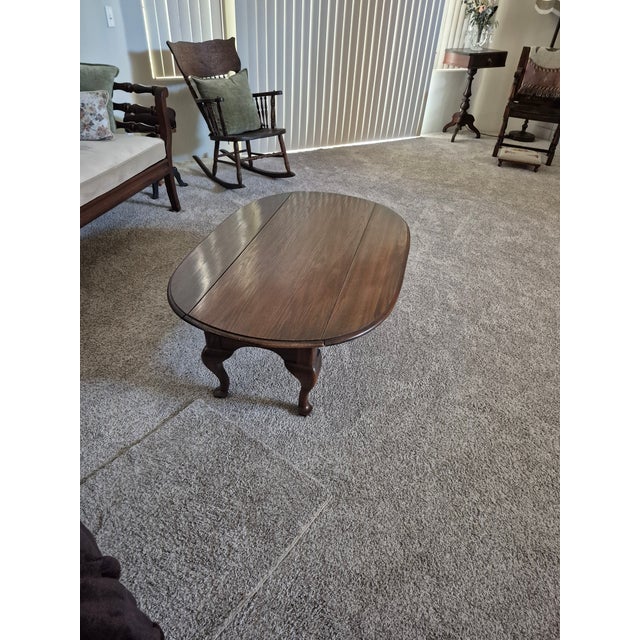 Late 20th Century Ethan Allen Style Drop Leaf Coffee Table For Sale In Palm Springs - Image 6 of 10