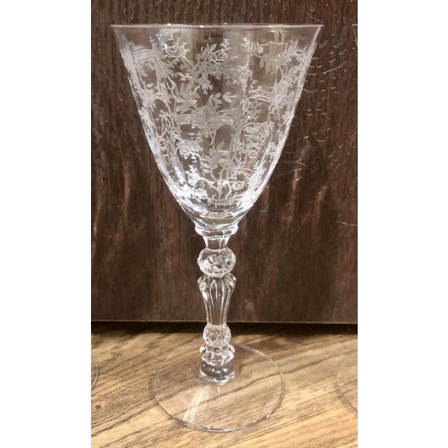 Fostoria Glass Company Fostoria Chintz Cordial Glasses - Set of 4 For Sale - Image 4 of 6
