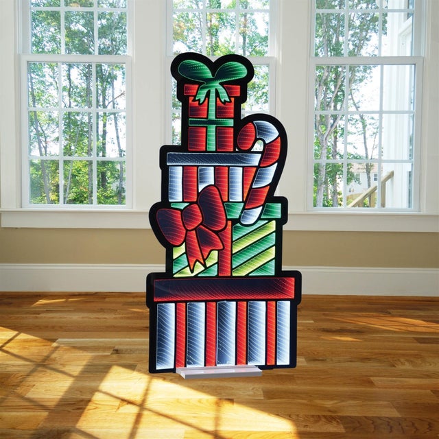 Contemporary Package Stack and Candy Cane Ekkolight 47"H For Sale - Image 3 of 4