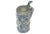 Antique; 19th century, salt glazed mini stein with pewter lid. Floral and shield design on two sides and elf on other....