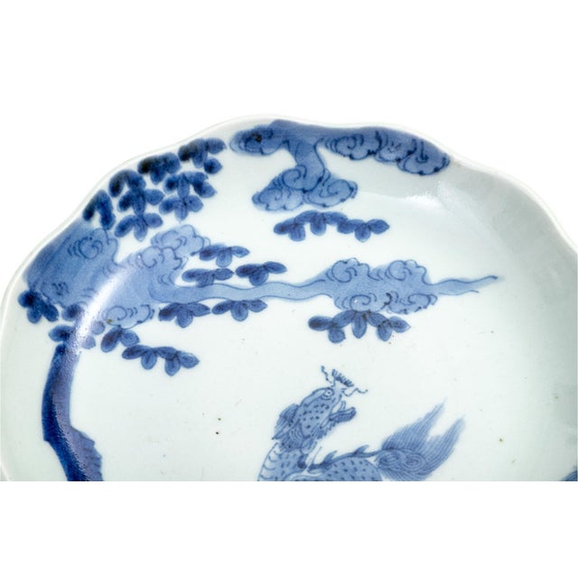 Royal Blue Antique 19th Century Chinese Blue and White Porcelain Qilin Dishes - A Pair For Sale - Image 8 of 13