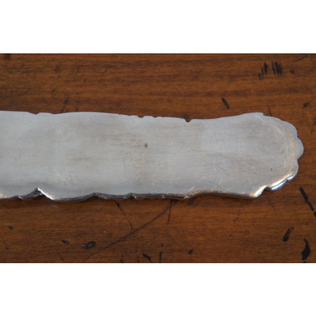 Antique Shiebler Sterling Silver 925 Meat Serving Fork Daisy 2885 Floral 123g For Sale - Image 4 of 12