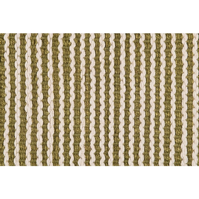 Part & Parcel Goods Textured Scallop Stripe Rug, 5'x8', Moss and Eggshell For Sale - Image 4 of 5