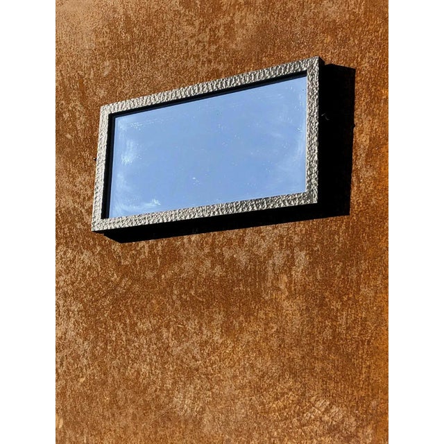 Glass Vintage Art Deco Bauhaus Wall Mirror in Wrought Iron, 1930 For Sale - Image 7 of 12