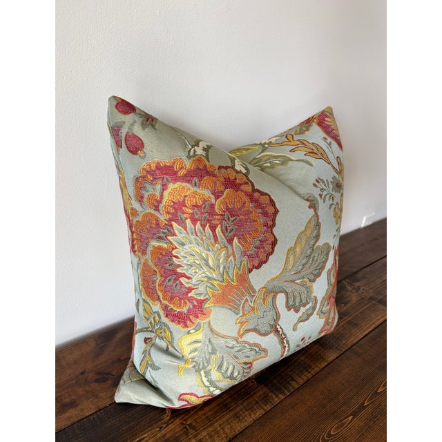Brunschwig & Fils Floral Brocade Feather Down Pillow For Sale - Image 4 of 6