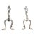 Pair of Brass Fireplace Andiron Set in Silver Antique Finish For Sale