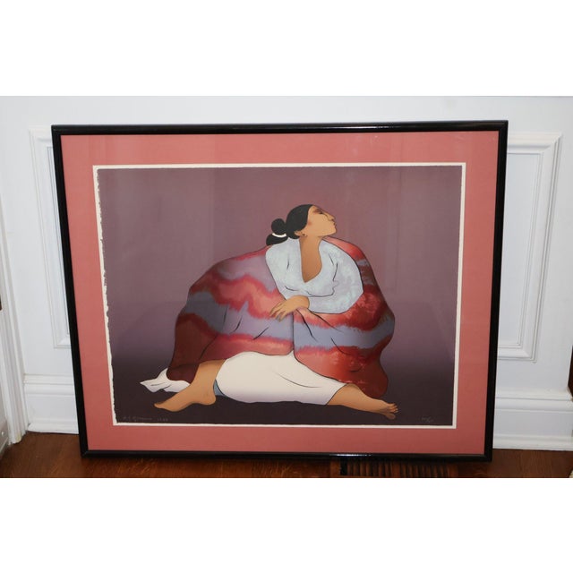 1984 limited edition lithograph titled “Lovilla” by R. C. Gorman, hand signed, dated, and numbered 100/200, presented in a...
