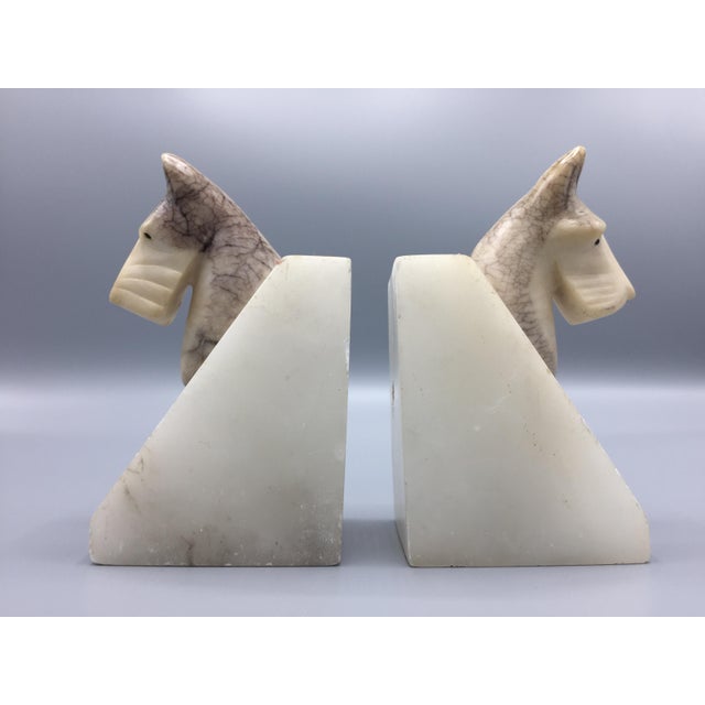 Vintage Italian Alabaster Dog Bookends - a Pair For Sale In Los Angeles - Image 6 of 9