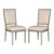 French Brasserie 19" H Linen Side Chair in Light Beige & Rustic Grey - a Pair For Sale