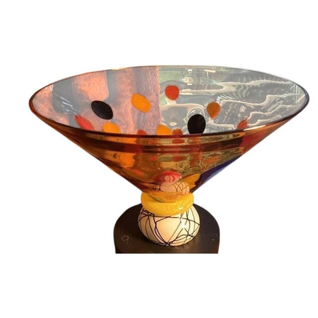 A spectacular large murano art glass centrepiece bowl, combining vibrant colour, traditional venetian glassmaking...