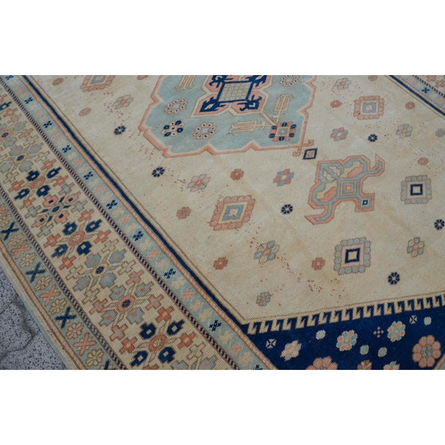 Tan 6x8 Bohemian Turkish Wool Rug For Sale - Image 8 of 11