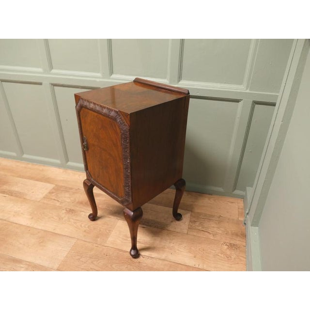 Art Deco Walnut Bedside Cabinet on Cabriole Legs, 1900 For Sale - Image 6 of 7