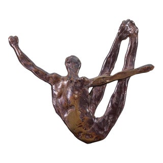 John Mills Diver Signed Contemporary Cast Bronze Figurative Sculpture 1970 For Sale