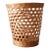 Vintage Open Weave Wicker Waste Basket For Sale
