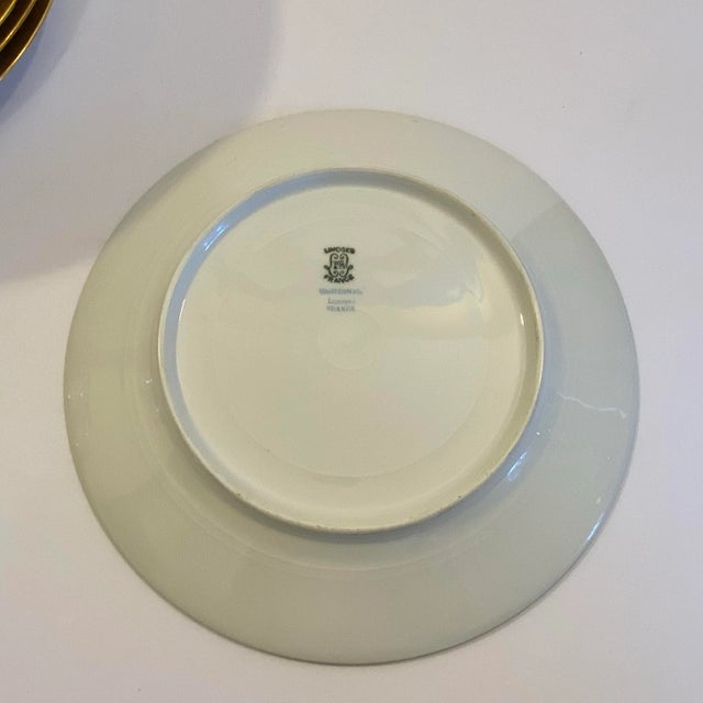 Limoges, France Antique Limoges Wm. Guérin & Co. Gold Encrusted Salad/Luncheon Plates, Circa 1900-1932 - Set of 12 For Sale - Image 4 of 6