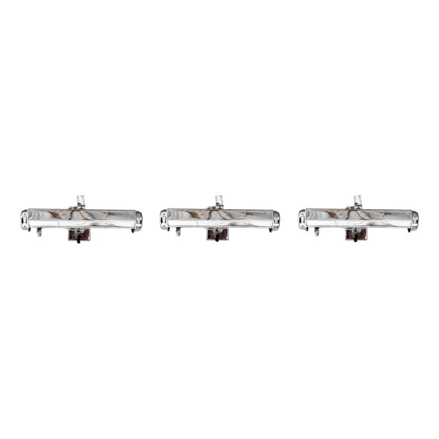 Art Deco Adjustable Chromed Wall Lamps, 1920s, Set of 3 For Sale