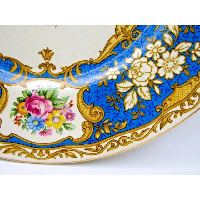 1920s 1920s Myott "The Bouquet" Cobalt Blue and Gold-Gilded Dinner Plates P. Granet - Set of 6 For Sale - Image 5 of 9