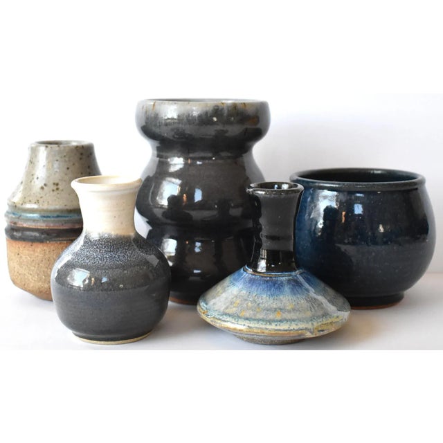 Collection of Art Pottery Vessels - Set of 5 For Sale - Image 10 of 11