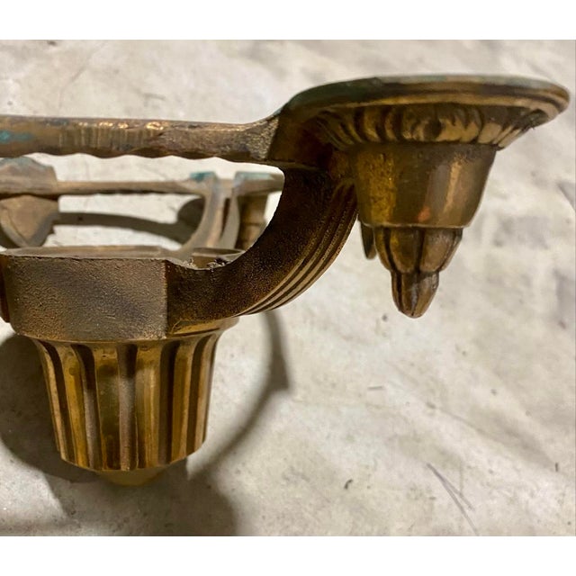 Antique Art Deco Style Bronze 3-Light Ceiling Light Plate For Sale In Pittsburgh - Image 6 of 7