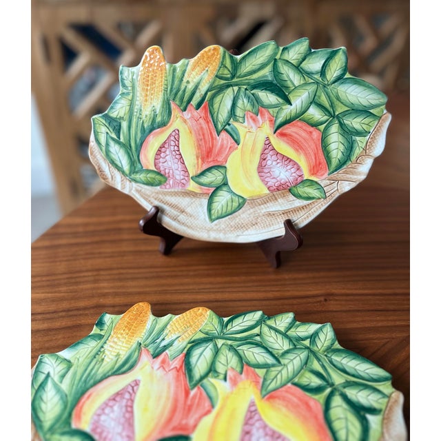 Italian Vintage Neiman Marcus Ceramic Trivets Hand-Painted in Italy For Sale - Image 3 of 6