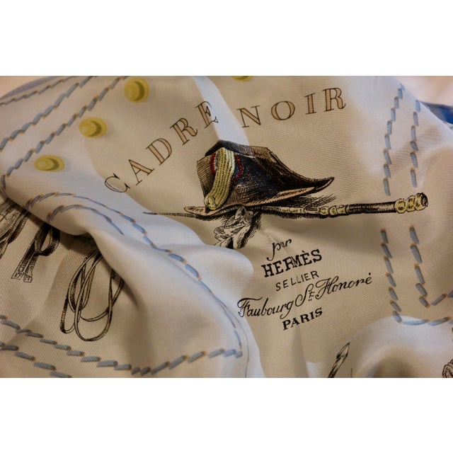 Figurative Late 20th Century Framed Hermès Silk Scarf "Cadre Noir" - Orange Gold Frame For Sale - Image 3 of 5